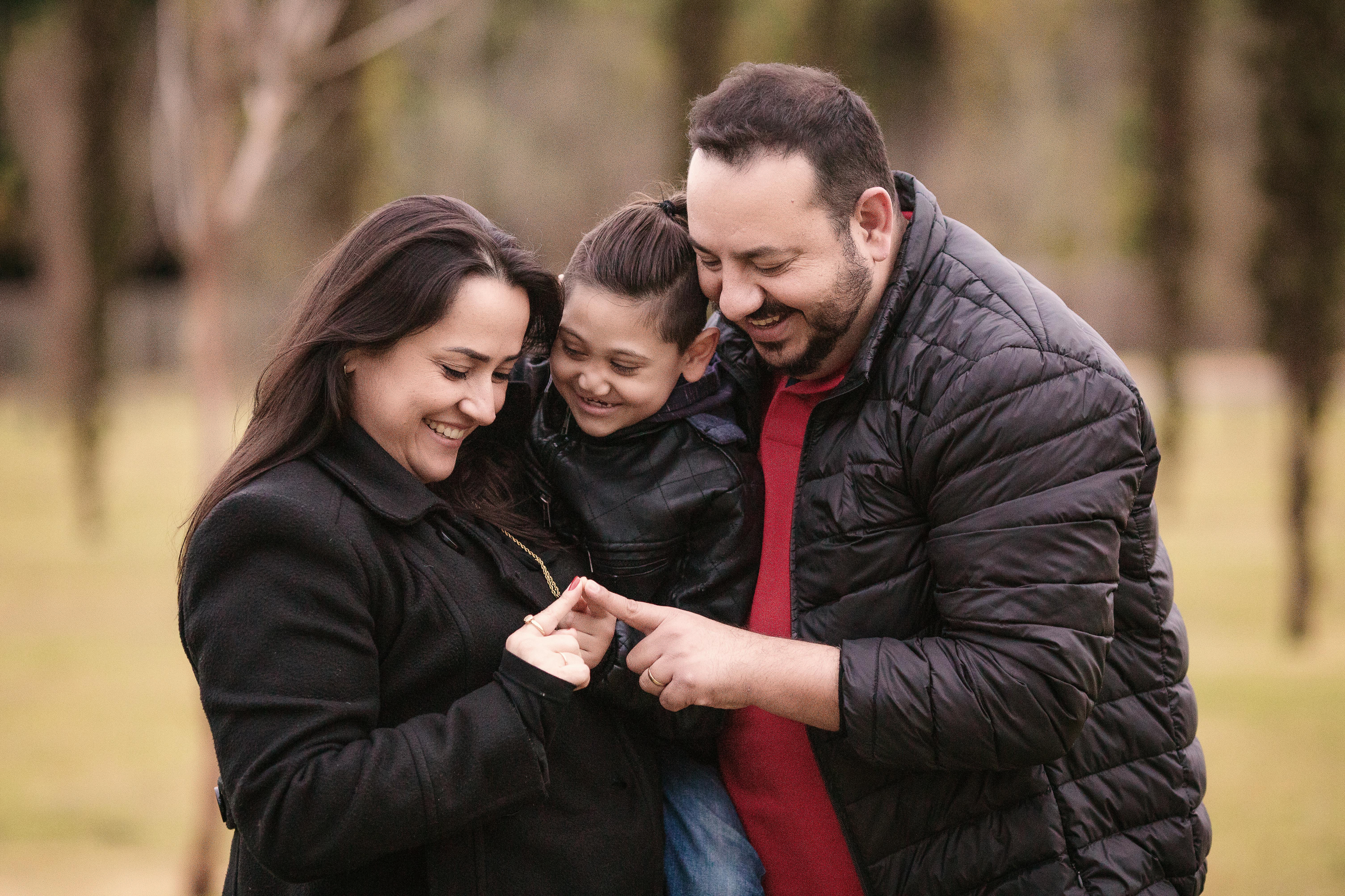 Happy care client and family