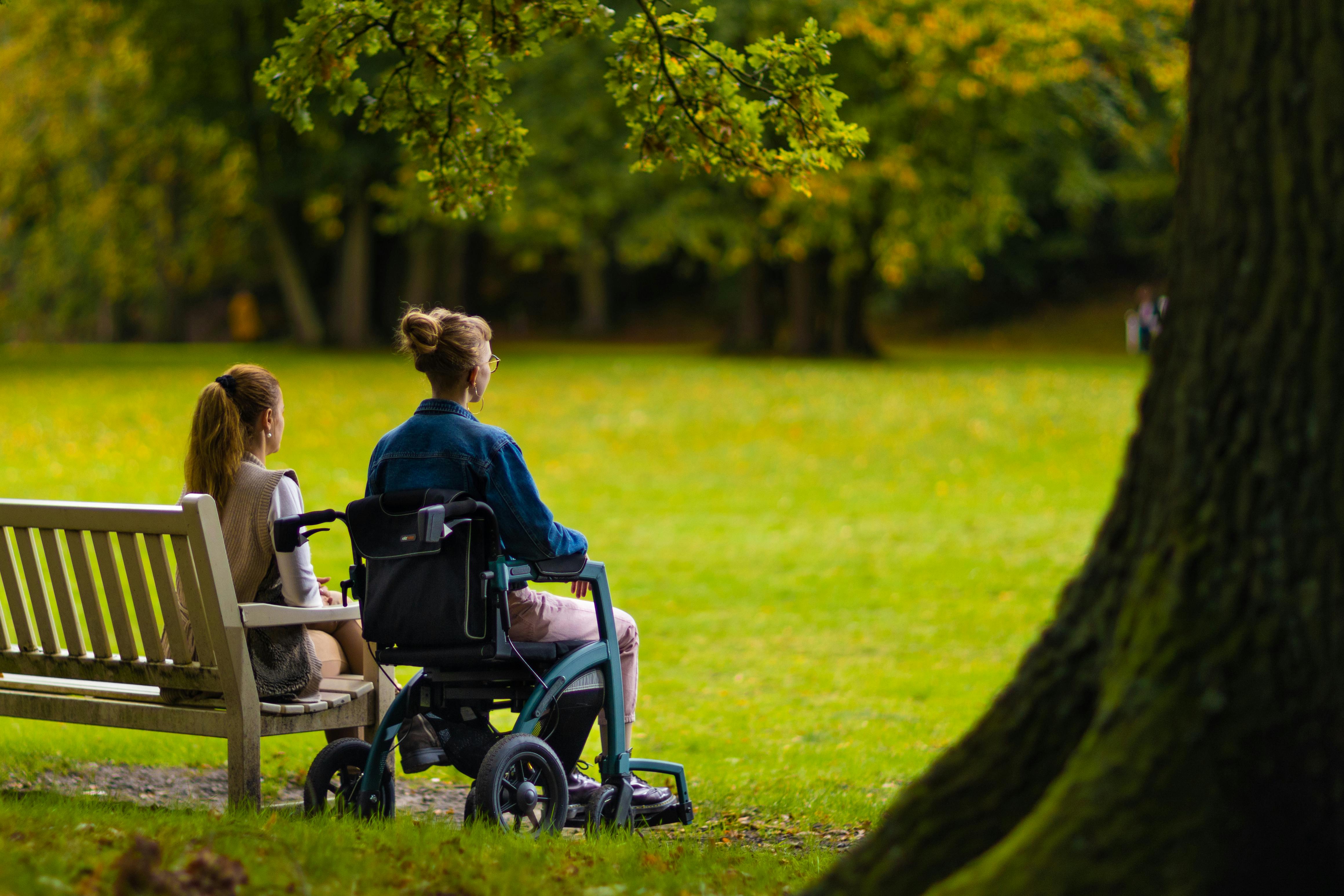 Compassionate caregiver with elderly client